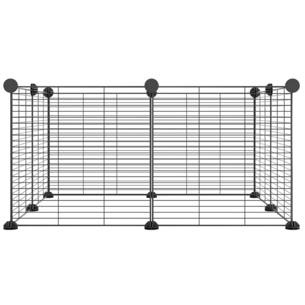 vidaXL 8-panelová klietka pre domáce zvieratá čierna 35x35 cm oceľová – Obrázok 3
