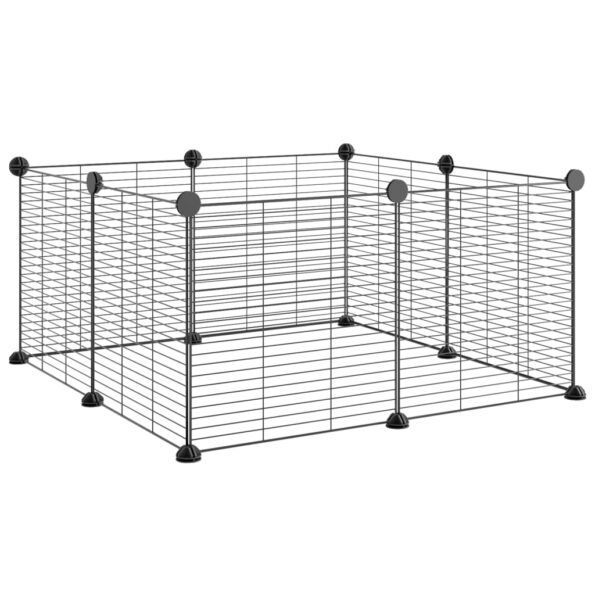 vidaXL 8-panelová klietka pre domáce zvieratá čierna 35x35 cm oceľová – Obrázok 4