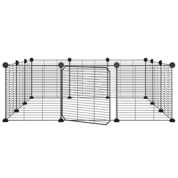 vidaXL 12-panelová klietka pre domáce zvieratá s dvierkami čierna 35x35 cm oceľová – Obrázok 2
