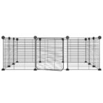 vidaXL 12-panelová klietka pre domáce zvieratá s dvierkami čierna 35x35 cm oceľová – Obrázok 3