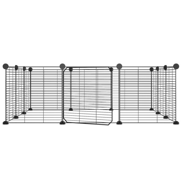 vidaXL 12-panelová klietka pre domáce zvieratá s dvierkami čierna 35x35 cm oceľová – Obrázok 3