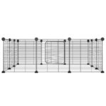 vidaXL 12-panelová klietka pre domáce zvieratá s dvierkami čierna 35x35 cm oceľová – Obrázok 5