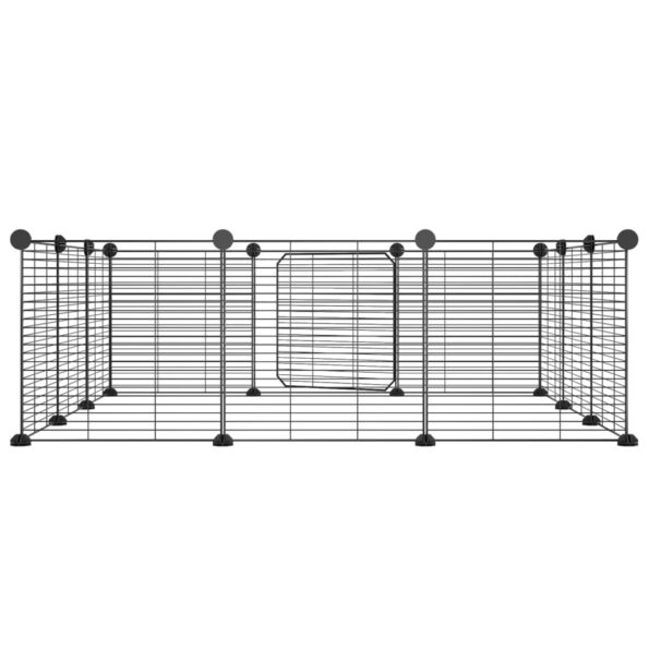 vidaXL 12-panelová klietka pre domáce zvieratá s dvierkami čierna 35x35 cm oceľová – Obrázok 5