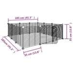 vidaXL 12-panelová klietka pre domáce zvieratá s dvierkami čierna 35x35 cm oceľová – Obrázok 8
