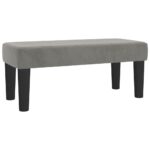 vidaXL Lavička bledosivá 70x30x30 cm zamat – Obrázok 2