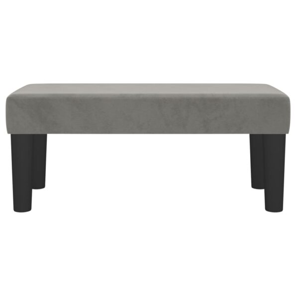 vidaXL Lavička bledosivá 70x30x30 cm zamat – Obrázok 3