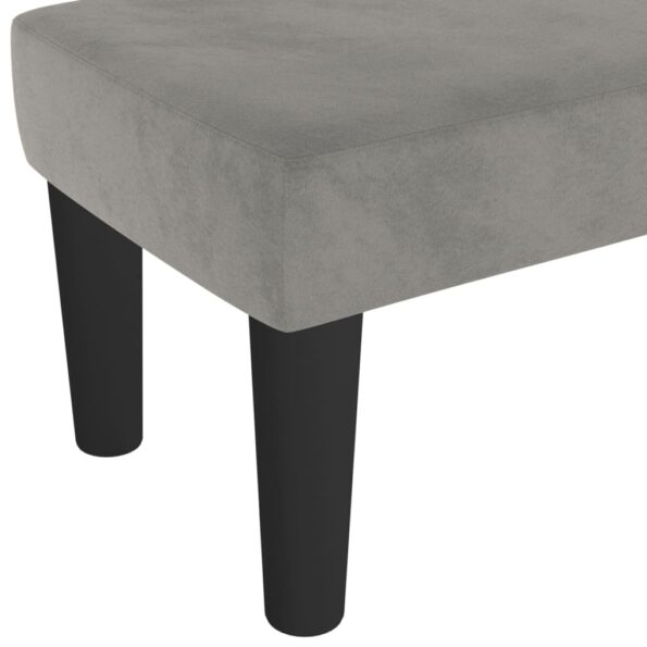 vidaXL Lavička bledosivá 70x30x30 cm zamat – Obrázok 5