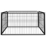 vidaXL Ohrádka pre psov 4 panely čierna 100x50 cm práškovaná oceľ – Obrázok 3
