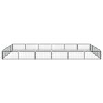 vidaXL Ohrádka pre psov 20 panelov čierna 100x50 cm práškovaná oceľ – Obrázok 2