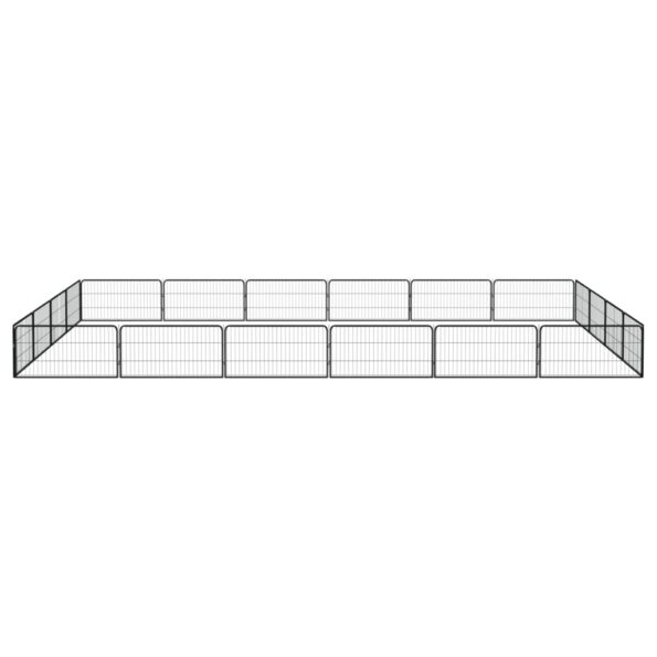 vidaXL Ohrádka pre psov 20 panelov čierna 100x50 cm práškovaná oceľ – Obrázok 2