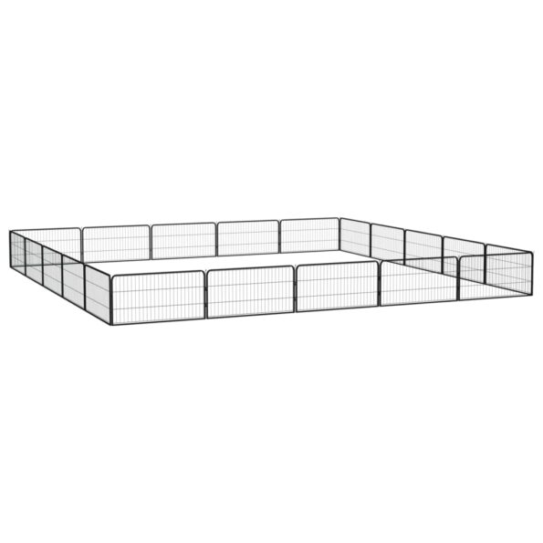 vidaXL Ohrádka pre psov 20 panelov čierna 100x50 cm práškovaná oceľ – Obrázok 3
