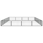 vidaXL Ohrádka pre psov 20 panelov čierna 100x50 cm práškovaná oceľ – Obrázok 4