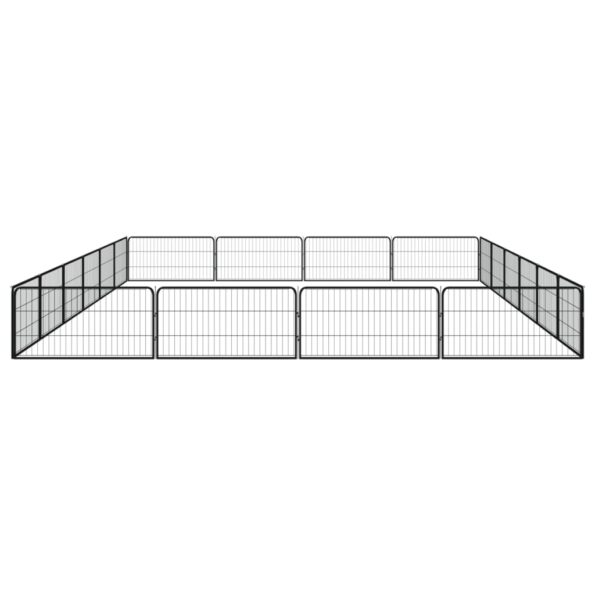 vidaXL Ohrádka pre psov 20 panelov čierna 100x50 cm práškovaná oceľ – Obrázok 4