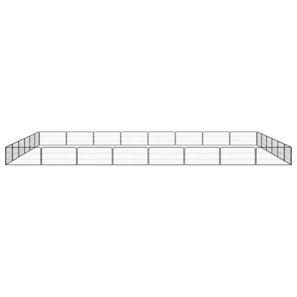 vidaXL Ohrádka pre psov 28 panelov čierna 100x50 cm práškovaná oceľ – Obrázok 2