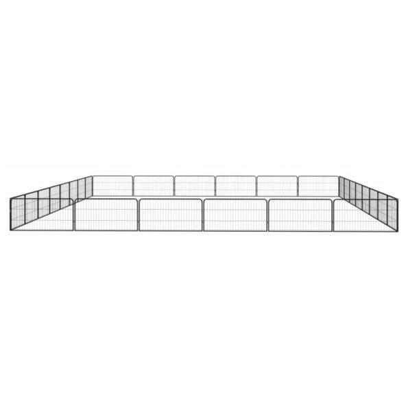 vidaXL Ohrádka pre psov 28 panelov čierna 100x50 cm práškovaná oceľ – Obrázok 4