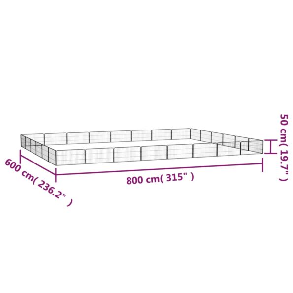 vidaXL Ohrádka pre psov 28 panelov čierna 100x50 cm práškovaná oceľ – Obrázok 7