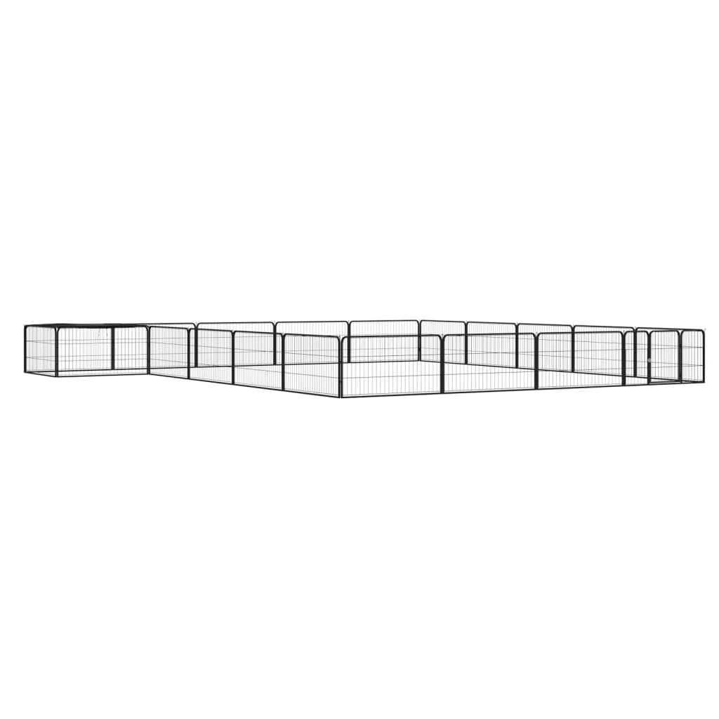 VXL8720287159124_a_en_hd_1.jpg vidaXL Ohrádka pre psov 20 panelov čierna 100x50 cm práškovaná oceľ – Obrázok 1
