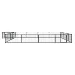 vidaXL Ohrádka pre psov 20 panelov čierna 100x50 cm práškovaná oceľ – Obrázok 2