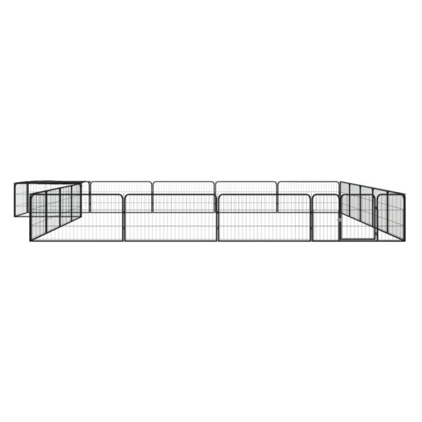 vidaXL Ohrádka pre psov 20 panelov čierna 100x50 cm práškovaná oceľ – Obrázok 2