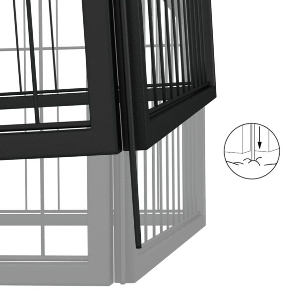 vidaXL Ohrádka pre psov 20 panelov čierna 100x50 cm práškovaná oceľ – Obrázok 5