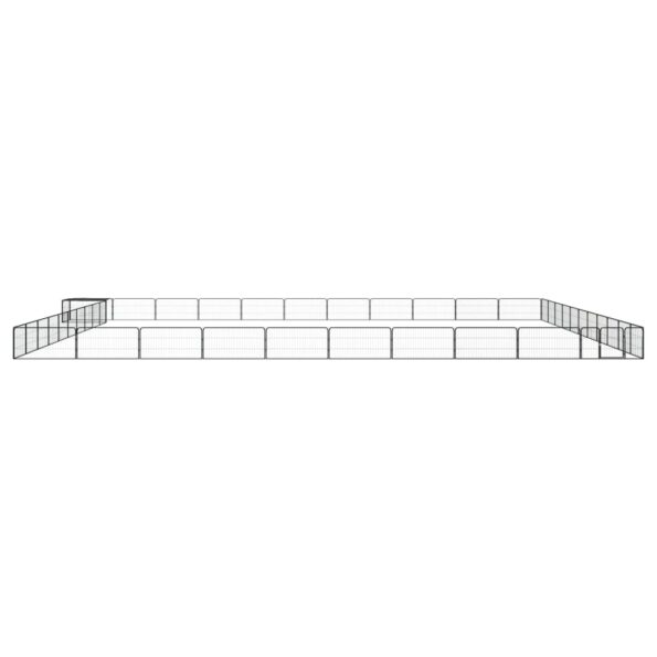 vidaXL Ohrádka pre psov 44 panelov čierna 100x50 cm práškovaná oceľ – Obrázok 2