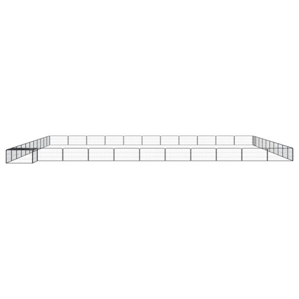 vidaXL Ohrádka pre psov 44 panelov čierna 100x50 cm práškovaná oceľ – Obrázok 3