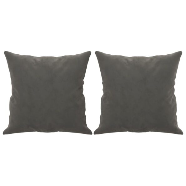 vidaXL Dekoratívne vankúše 2 ks tmavosivé 40x40 cm zamat – Obrázok 2