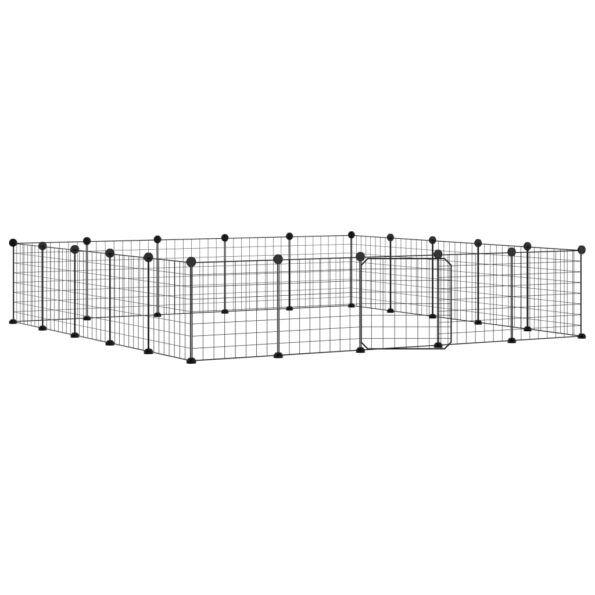 VidaXL 20-panelová klietka pre domáce zvieratá čierna 35x35 cm oceľ – Obrázok 2