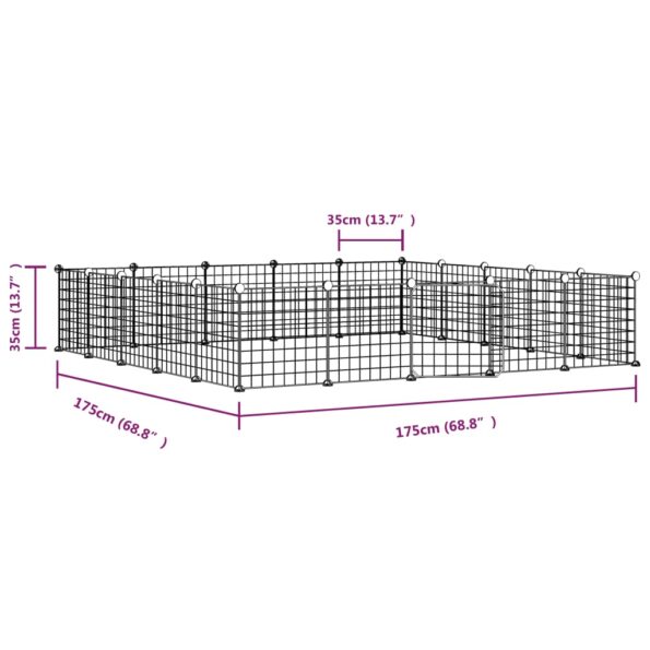 VidaXL 20-panelová klietka pre domáce zvieratá čierna 35x35 cm oceľ – Obrázok 4