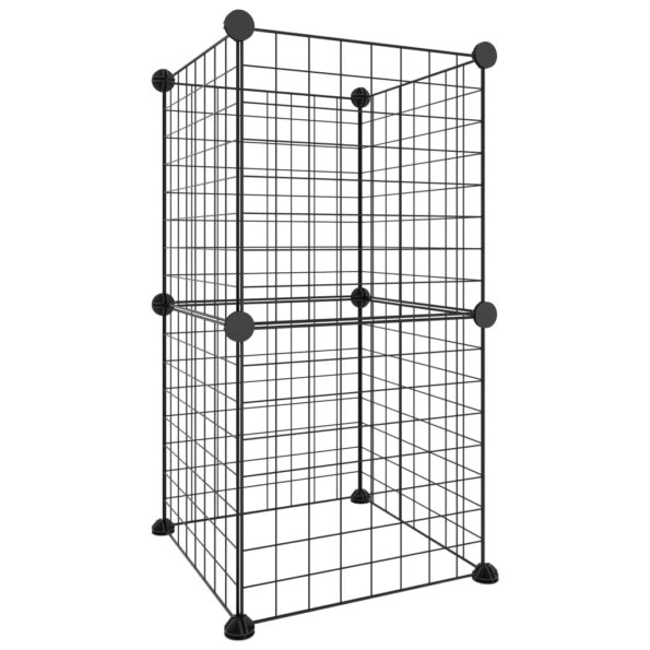 VidaXL 8-panelová klietka pre domáce zvieratá čierna 35x35 cm oceľ – Obrázok 2