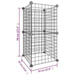 VidaXL 8-panelová klietka pre domáce zvieratá čierna 35x35 cm oceľ – Obrázok 4