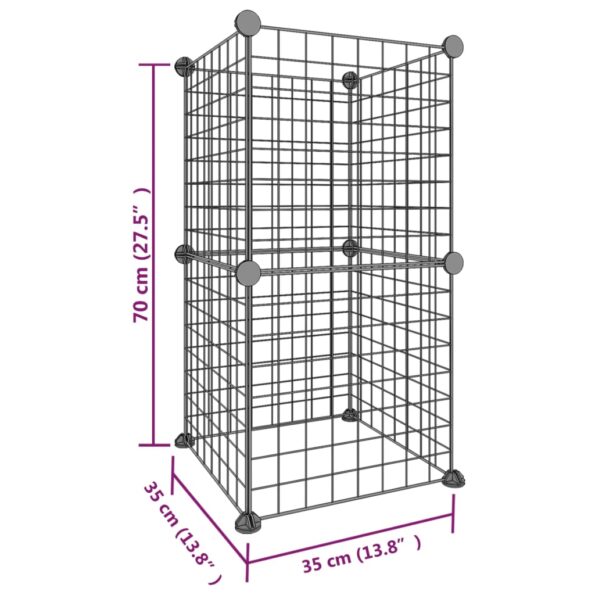 VidaXL 8-panelová klietka pre domáce zvieratá čierna 35x35 cm oceľ – Obrázok 4