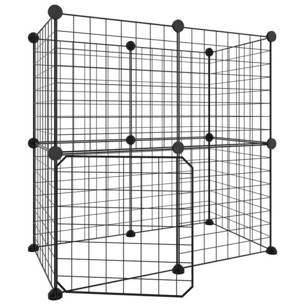 VidaXL 12-panelová klietka pre domáce zvieratá čierna 35x35 cm oceľ – Obrázok 2