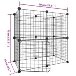 VidaXL 12-panelová klietka pre domáce zvieratá čierna 35x35 cm oceľ – Obrázok 4