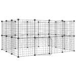 VidaXL 28-panelová klietka pre domáce zvieratá čierna 35x35 cm oceľ – Obrázok 2