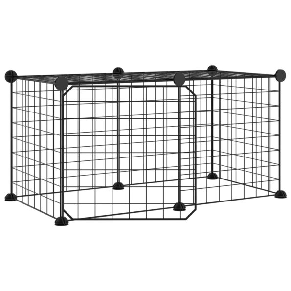 VidaXL 8-panelová klietka pre domáce zvieratá čierna 35x35 cm oceľ – Obrázok 2