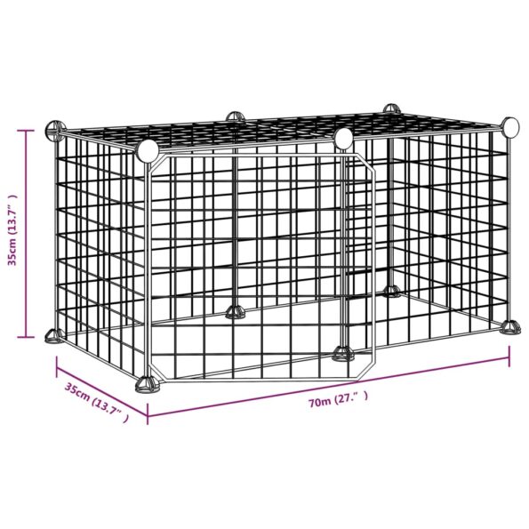 VidaXL 8-panelová klietka pre domáce zvieratá čierna 35x35 cm oceľ – Obrázok 4
