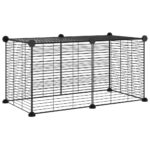 VidaXL 8-panelová klietka pre domáce zvieratá čierna 35x35 cm oceľ – Obrázok 2