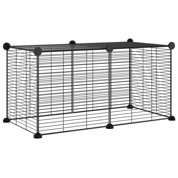 VidaXL 8-panelová klietka pre domáce zvieratá čierna 35x35 cm oceľ – Obrázok 2