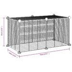 VidaXL 8-panelová klietka pre domáce zvieratá čierna 35x35 cm oceľ – Obrázok 4