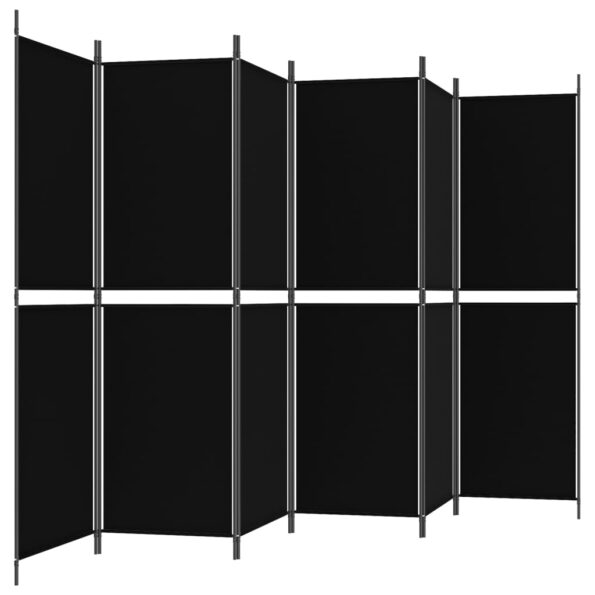 vidaXL 6-panelový paraván čierna 300x180 cm látka – Obrázok 5