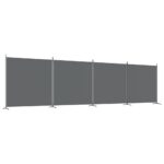 vidaXL 4-panelový paraván antracitový 698x180 cm látkový – Obrázok 2