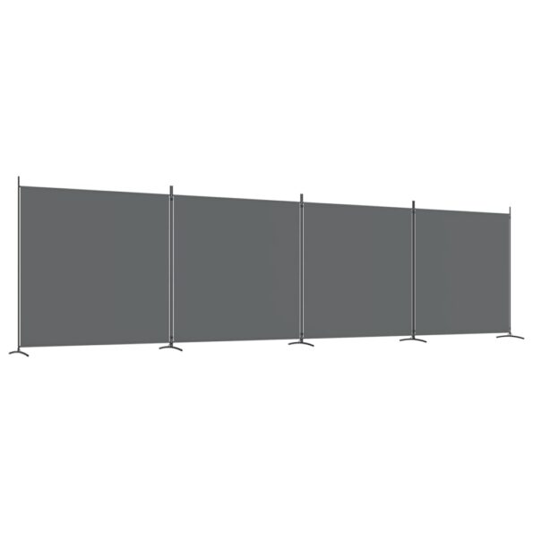 vidaXL 4-panelový paraván antracitový 698x180 cm látkový – Obrázok 2