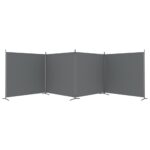vidaXL 4-panelový paraván antracitový 698x180 cm látkový – Obrázok 4