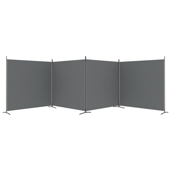 vidaXL 4-panelový paraván antracitový 698x180 cm látkový – Obrázok 4