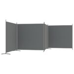 vidaXL 4-panelový paraván antracitový 698x180 cm látkový – Obrázok 5