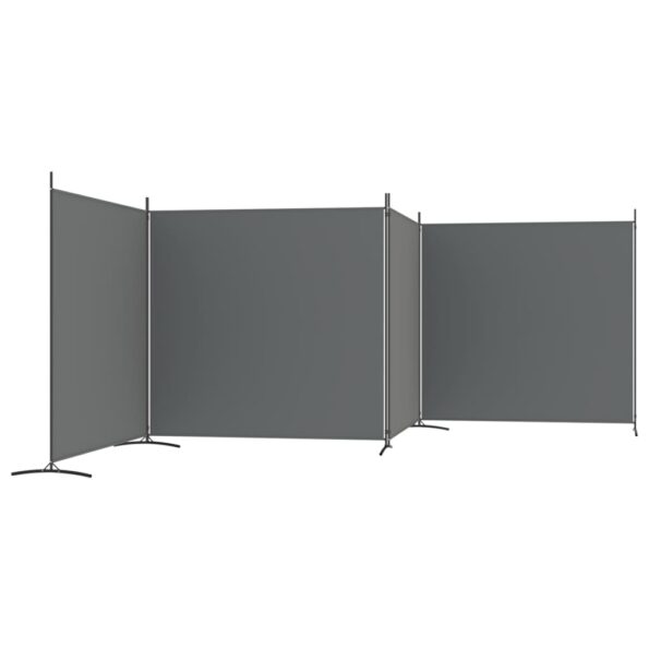 vidaXL 4-panelový paraván antracitový 698x180 cm látkový – Obrázok 5