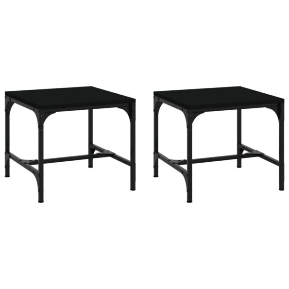 vidaXL Bočné stolíky 2 ks čierne 40x40x35 cm spracované drevo – Obrázok 2