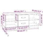 vidaXL TV skrinka sivá 100x34x40 cm borovicový masív – Obrázok 10