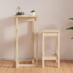 vidaXL Barový stolík 60x60x110 cm masívne borovicové drevo – Obrázok 4